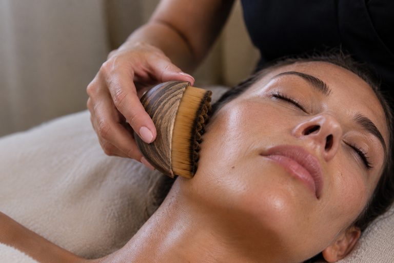 Soin visage avec massage aux brosses lymphatiques au Spa de Mélanie à Nîmes
