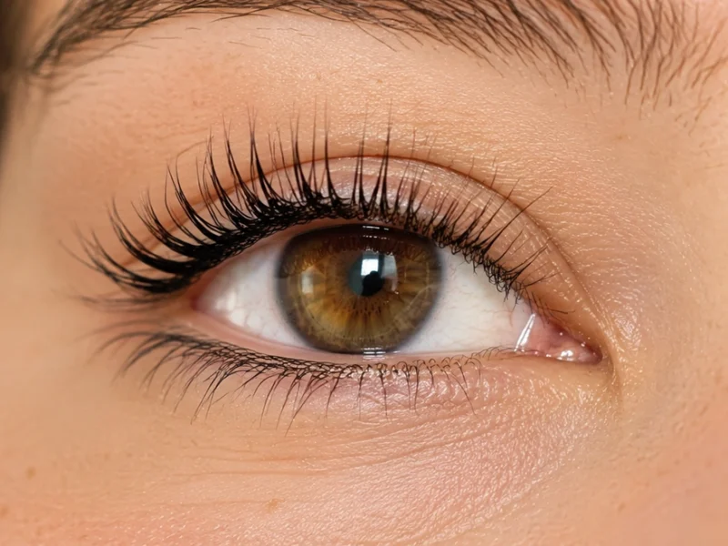 Gros plan sur un regard aux cils naturellement recourbés, illustrant le rehaussement de cils coréen à Nîmes